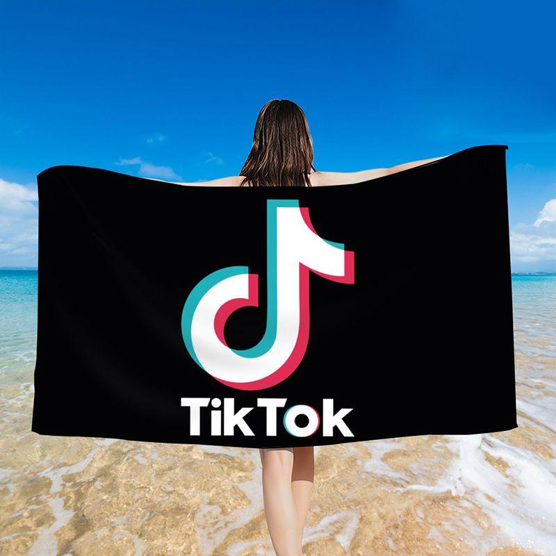 Яркое полотенце с принтом Tiktok, идеально подходит для плавания, купальных костюмов и использования в душе