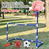 Basketball Hoop with Soccer Goal Net Sports Toy for Kids Practice Football