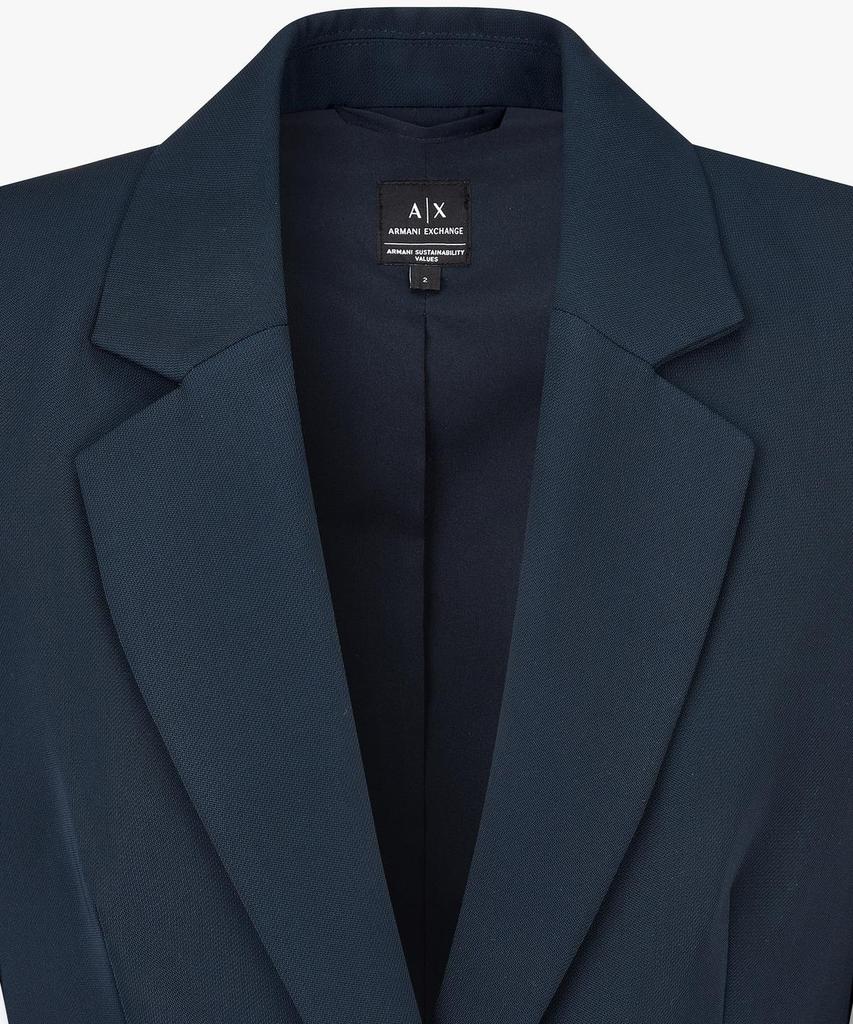 Armani Exchange Women'S Notched Lapel Poly Single Jacket _Navy_A425110510