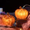 Halloween Pumpkin Light Ornament Sculpture Creative Pumpkin LED Lamp Halloween Decoration for Party Holiday Home Farmhouse Lawn