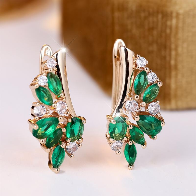 Блестящие белые зеленые серьги-подвески из циркония для женщин, роскошные золотые помолвочные украшения, подарок для женщин