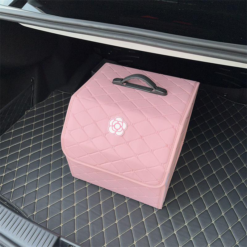 Розовый складной органайзер для багажника автомобиля - Многофункциональный ящик для хранения автоаксессуаров