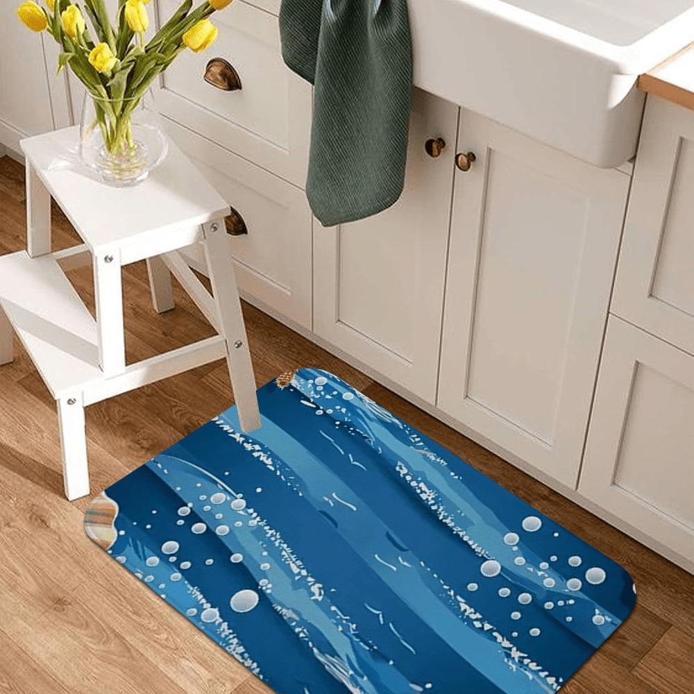 1PC Vintage Motorcycle Rider Kitchen Rug Non-Slip Door Mat Pop design Bathroom Rug Bath Mat Carpet for Home Sink Laundry Decor