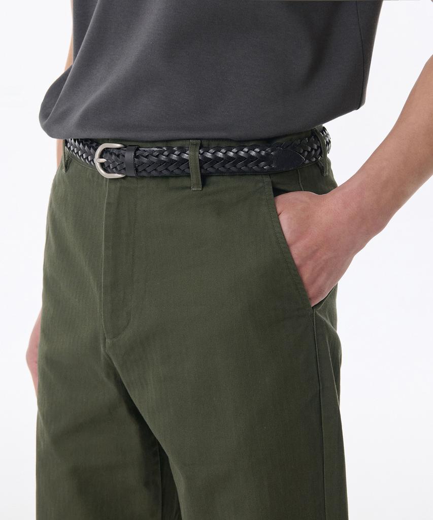 MUSINSA STANDARD Cotton Herringbone Tapered Pants [Khaki]