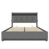 140 x 200cm Upholstered Bed Frame with LED Lighting, USB Type-C Charging and Under-Bed Storage, Hydraulic Storage Bed Frame, Grey, No Mattress