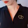Летняя мода простая брошь «сердце к сердцу» женская ретро-брошь с витой веревкой золотая булавка для свитера аксессуары