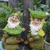 Cute Dwarf Sculpture Ornament Resin Art Statue Fairy Garden Decoration Bird Food Dispenser  Yard