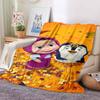 3D cartoon cute M-Masha and Bear blanket flannel home sofa bed bedroom warm portable children's gift picnic sleep soft blanket