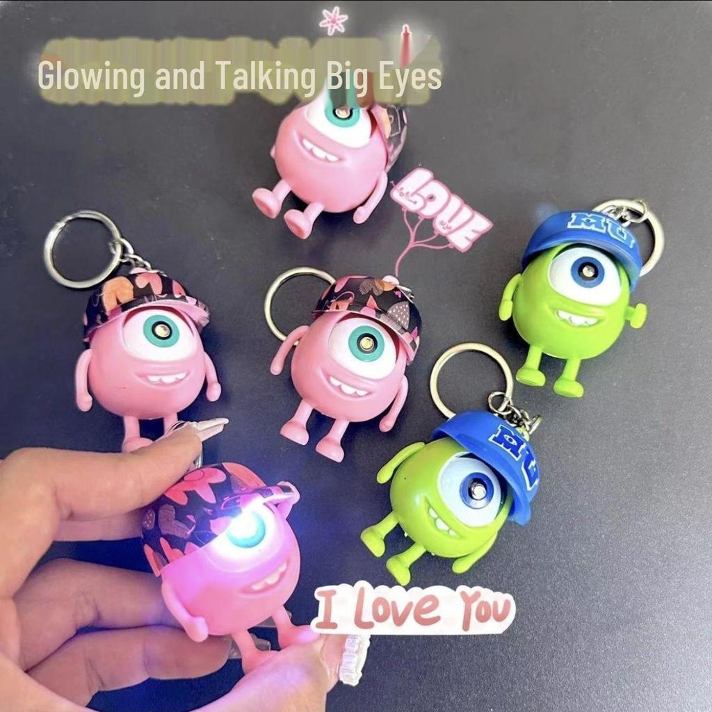 Брелок для ключей с изображением больших глаз: Светится, звучит и говорит: «Я ЛЮБЛЮ ТЕБЯ». Креативный, романтический подарок с милой шляпкой и анимированными глазами.