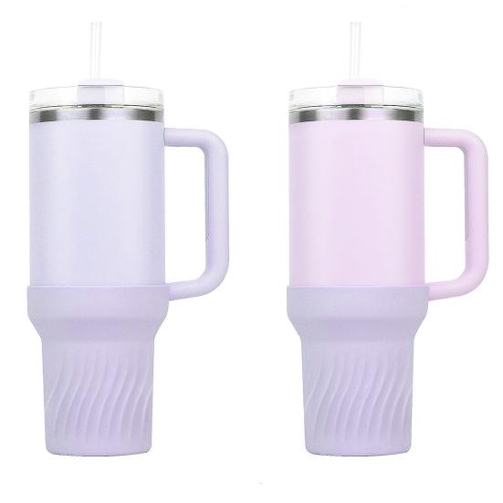 Силиконовый стакан на 40 унций, противоскользящий, шумопоглощающий, устойчивый к царапинам, дорожная бутылка для воды, нижний держатель, защитная крышка, аксессуары для стакана