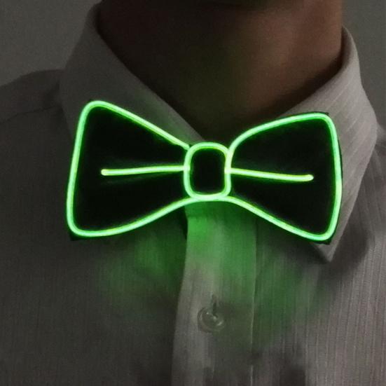 Luminous Necktie Detachable Design Glowing Bow Tie Masquerade Party Halloween Cosplay Costume Accessory