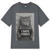 2026 Summer Cotton Printed TShirt Mugshot Cat Meme Graphic Tee Unisex WOMEN Plus Size Loose Casual Hip Hop Rap Breathable Top