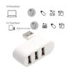 Портативный USB 2.0 концентратор, 3 порта, поворотный на 90/180 градусов, беспроводной USB-расширитель, Plug and Play, высокоскоростной адаптер для передачи данных, многофункциональный USB-разветвитель