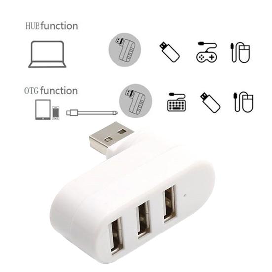 Портативный USB 2.0 концентратор, 3 порта, поворотный на 90/180 градусов, беспроводной USB-расширитель, Plug and Play, высокоскоростной адаптер для передачи данных, многофункциональный USB-разветвитель