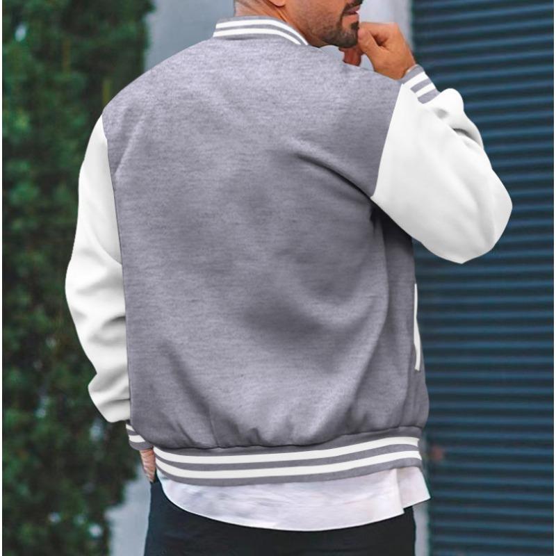 Men S Hooded Baseball Jacket Slim Fit Cardigan Sport Casual Wear