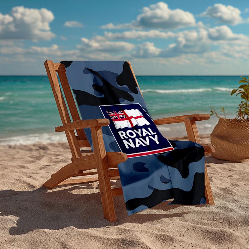 Royal Navy Fashion Beach Towel: Ideal for Summer Adventures Soft, absorbent and quick drying suitable for swimming and bathing