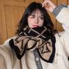 Yousheng Women Scarf Rhombus Pattern Knitted Scarf Double-Sided Warm Lightweight Winter Neck Warmer Outdoor Cycling Scarf