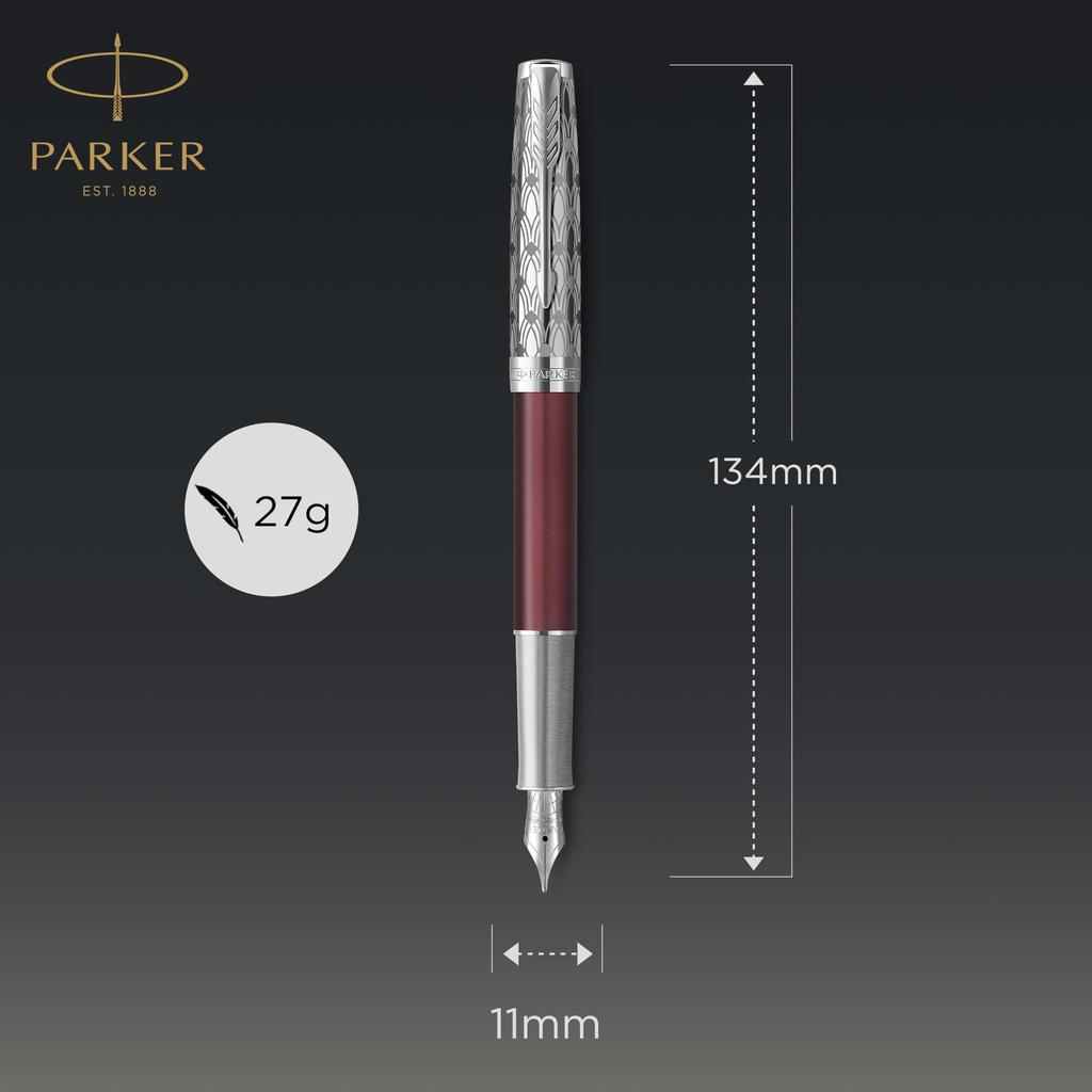 Parker Sonnet Premium Металл Красный CT Перьевая Ручка Fine 18K Золото Подарок Официальный Номер Продукта 2119650 & Ручка, Перо, Перо, В Коробке, Импортный,