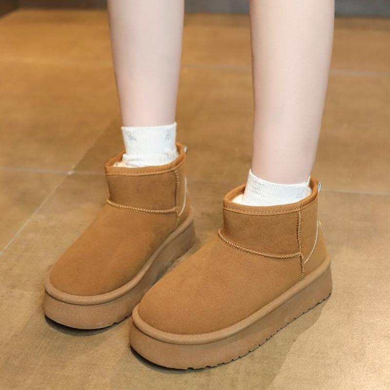 Женские зимние ботинки на толстой подошве с нескользящей подошвой 2025 Новые зимние лоферы слипоны с флисовой подкладкой, утепленные и теплые хлопковые ботинки