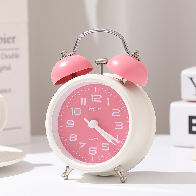 Ретро-будильник с громким звонком и ночником - бесшумные прикроватные часы, креативный подарок для студентов и декор спальни