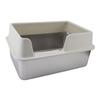 KIMISS Stainless Steel Cat Litter Box, Large Capacity, High Rim to Prevent Splashing, Open Top with Scoop, Semi-Enclosed, Metal, for Pets