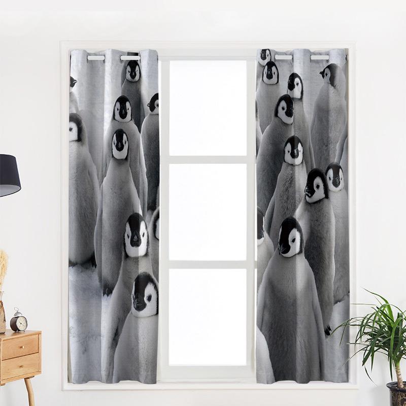 Modern Window Curtains Cute Animal Penguin Curtains Living Room Decor Curtains for Living Room Luxury Home Decor