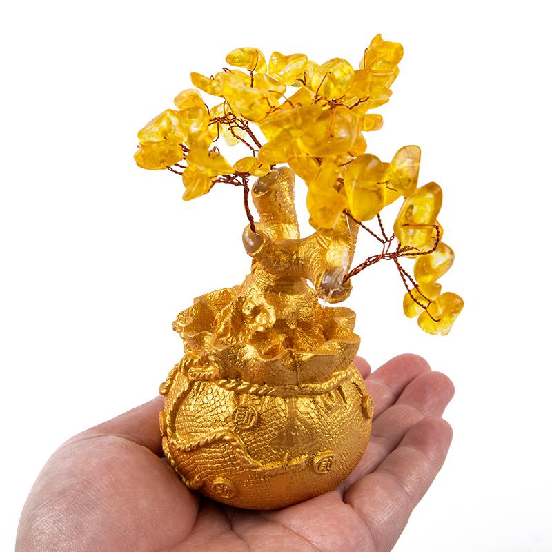 Natural Crystal Bonsai Money Tree Lucky Tree Feng Shui Money Tree Home Decor