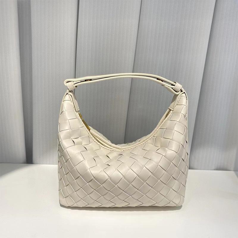 New Mini Premium Lunch Box Bag Women Handheld Woven Leather Underarm Bento Box Bag