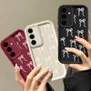 Bowknot Pattern TPU Shockproof Matte Case For Samsung S25 Plus S24 FE S23 Ultra A36 A56 A16 A15 A55 A06 Soft Silicone Lens Protection Phone Cover