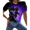 Colorful Floral 3D Digital Printed Women's Fashionable Casual Round Neck Short Sleeved T-shirt