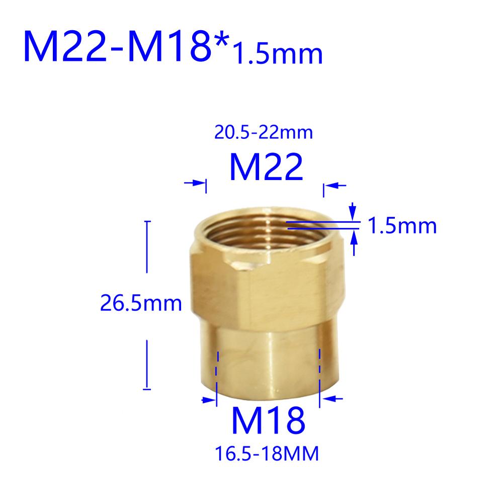 Латунный 3/8" 1/2" M14 M18 M22 Резьбовой Соединитель Наружная Внутренняя Для Аэратора Фильтра Воды Смесителя Медные Фитинги Шаг Резьбы 1,5 мм