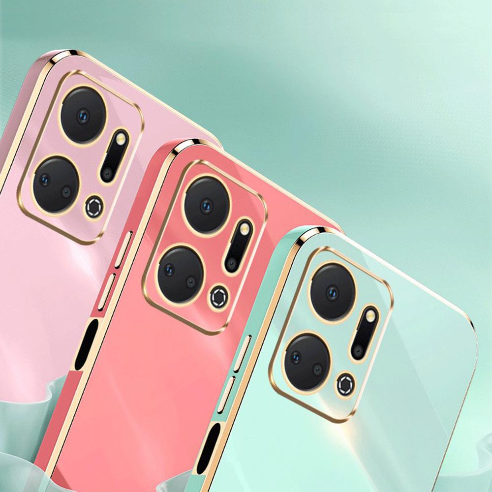 XINLI Для Honor X7a 5G Держатель-кольцо Подставка Мягкий чехол из ТПУ Гальванизированная Защитная крышка для телефона