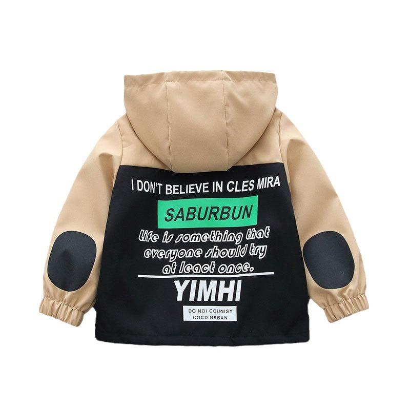 Мальчики весна и осень с капюшоном молния ветровка повседневная куртка пальто