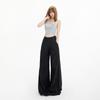 Women's Retro High Waist Wide Leg Pants – Versatile Flare Casual Suit for Spring/Summer