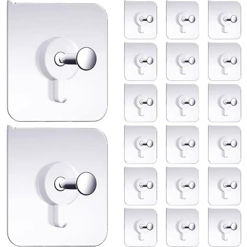 20pcs Photo Frame Stickers, Seamless Wall Hooks, Punch-free Strong Adhesive Hooks