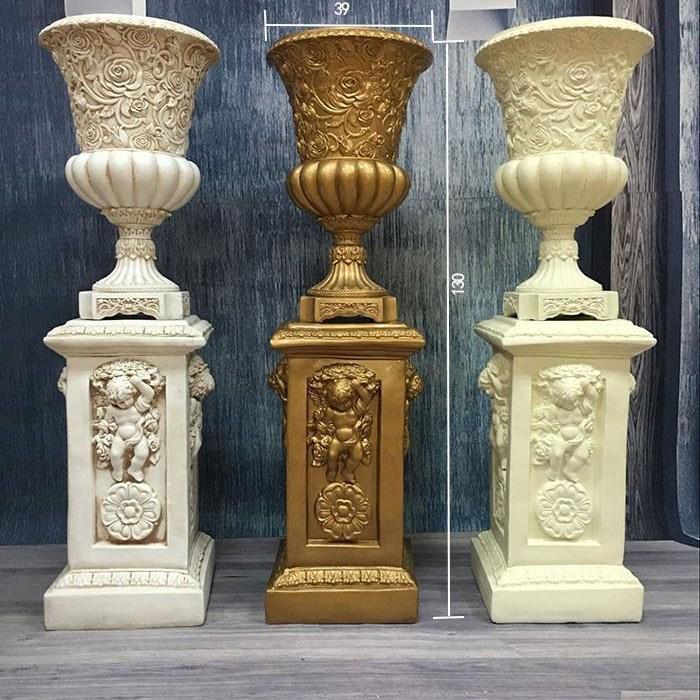 Свадебная золотая римская колонна подставка для цветов – Европейская полосатая трофейная стекловолоконная декорация