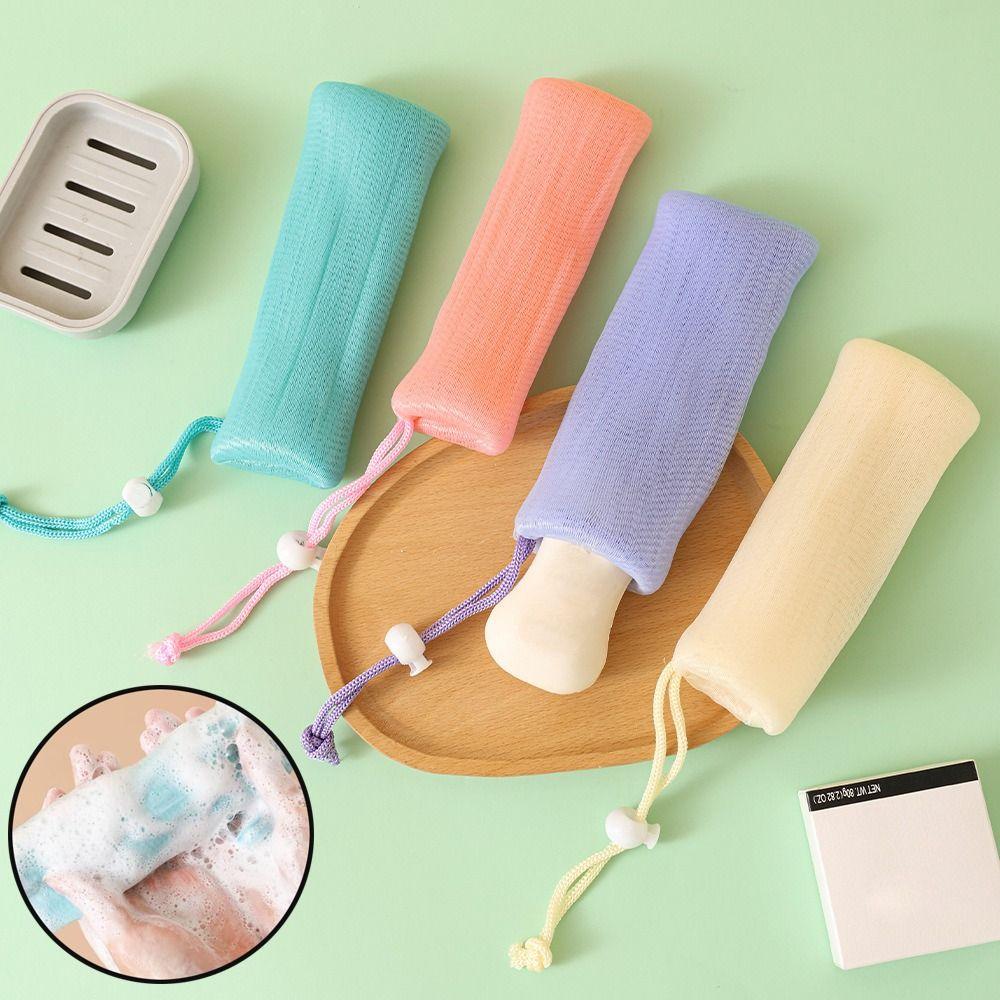 Легко повесить Мешочки для мыла для душа Инструмент для очищения тела и лица Мешочек для мыла На шнурке Вспенивающая сетка