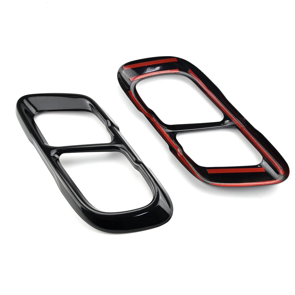 2pcs Car Muffler Exhaust Pipe Tail Cover Trim Exterior Aluminum high gloss black For BMW X5 G05 X6 G06 X7 G07 2019 2020 2021