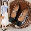 Модные черные лаковые туфли Тонкий каблук 2025 Массивные сандалии Сабо для женщин Кожаные Стройнящие Новейшие Бежевые Блочные Африканские Весенние 3 см Средний Высокий