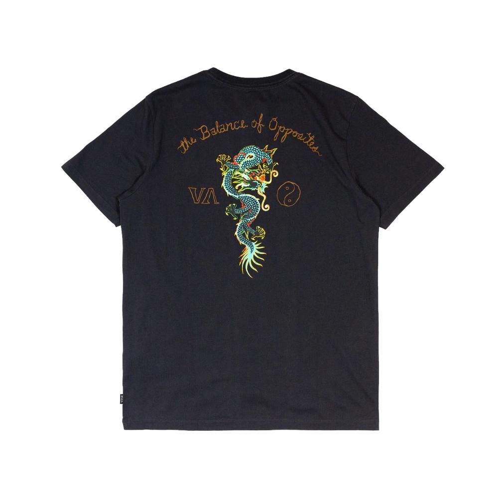 Черная футболка унисекс Rvca Neon Dragon