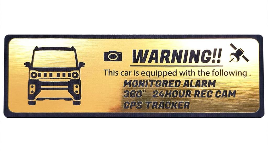 Honami Works Spacia GEAR Эмблема безопасности нового 2-го поколения с наклейкой 'Датчик и GPS-трекер', 24-часовое наблюдение, камера, (Золото)