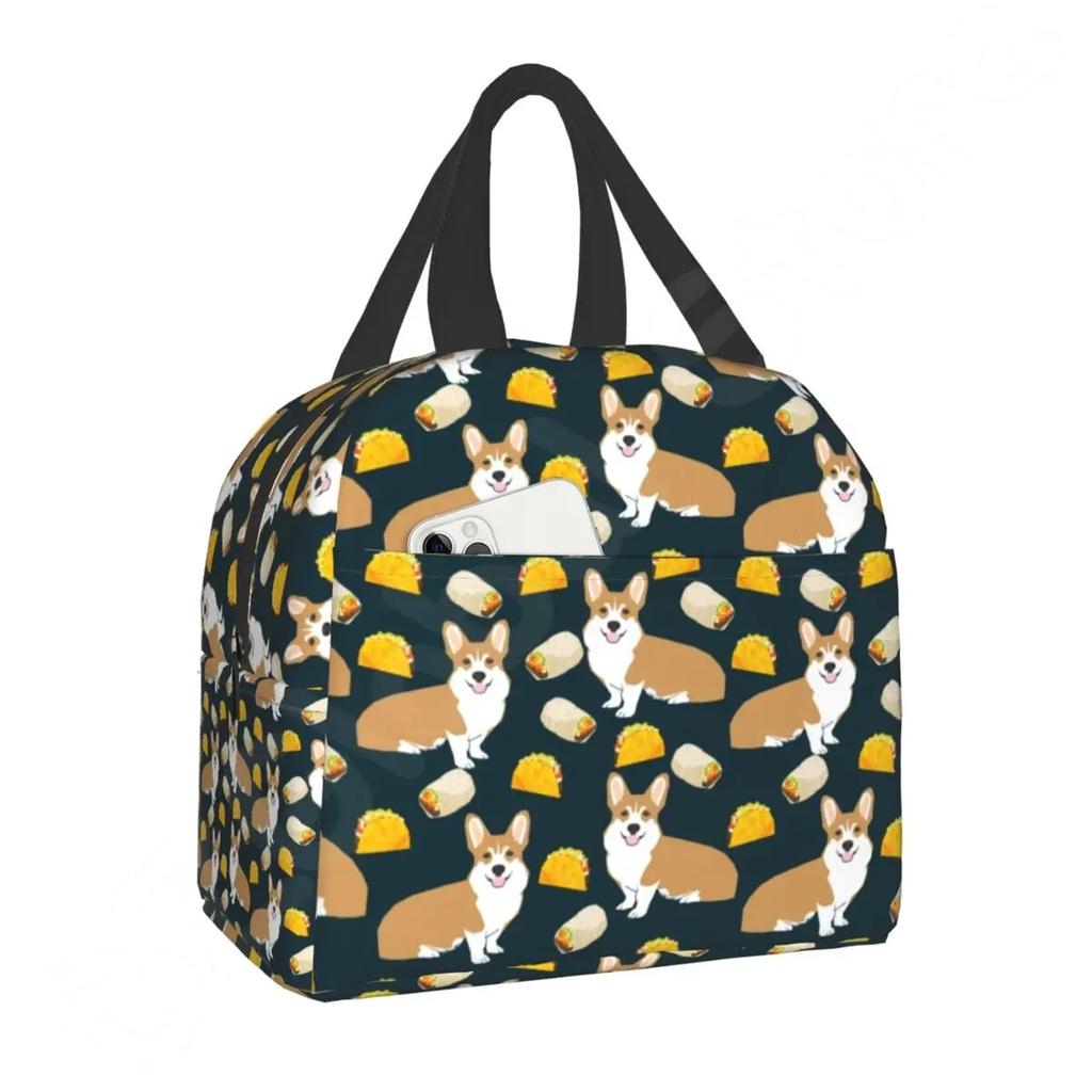 Утепленная сумка для обеда с рисунком королевы Елизаветы и корги для женщин, многоразовая термосумка-холодильник для обеда на работе, в школе, на пикнике
