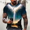 Men's T Shirt 3d Lightning Print Mens Short-Sleeved Tops Summer Street Fashion T-Shirt for Men Casual Tees Oversized Clothing