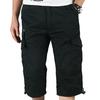 Men Casual Beach Holiday Three Quarter Length Pants Side Pockets Cargo Style Sports Short Trousers