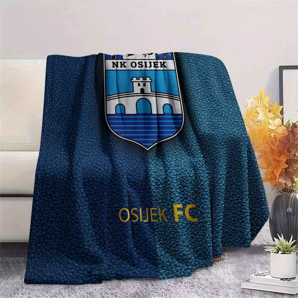 NK Osijek Print Flannel Blanket, High quality Comfortable for All Seasons, Home Decor, Warmth and Comfort