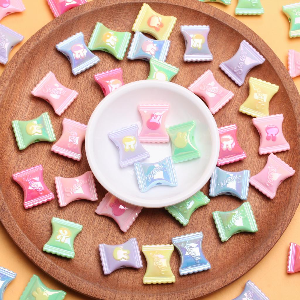 200pcs Two-color Plated Color Necklace Jewelry Making Rabbit Candy DIY Handmade Material Modeling Loose Beads UV Bracelet Pendant