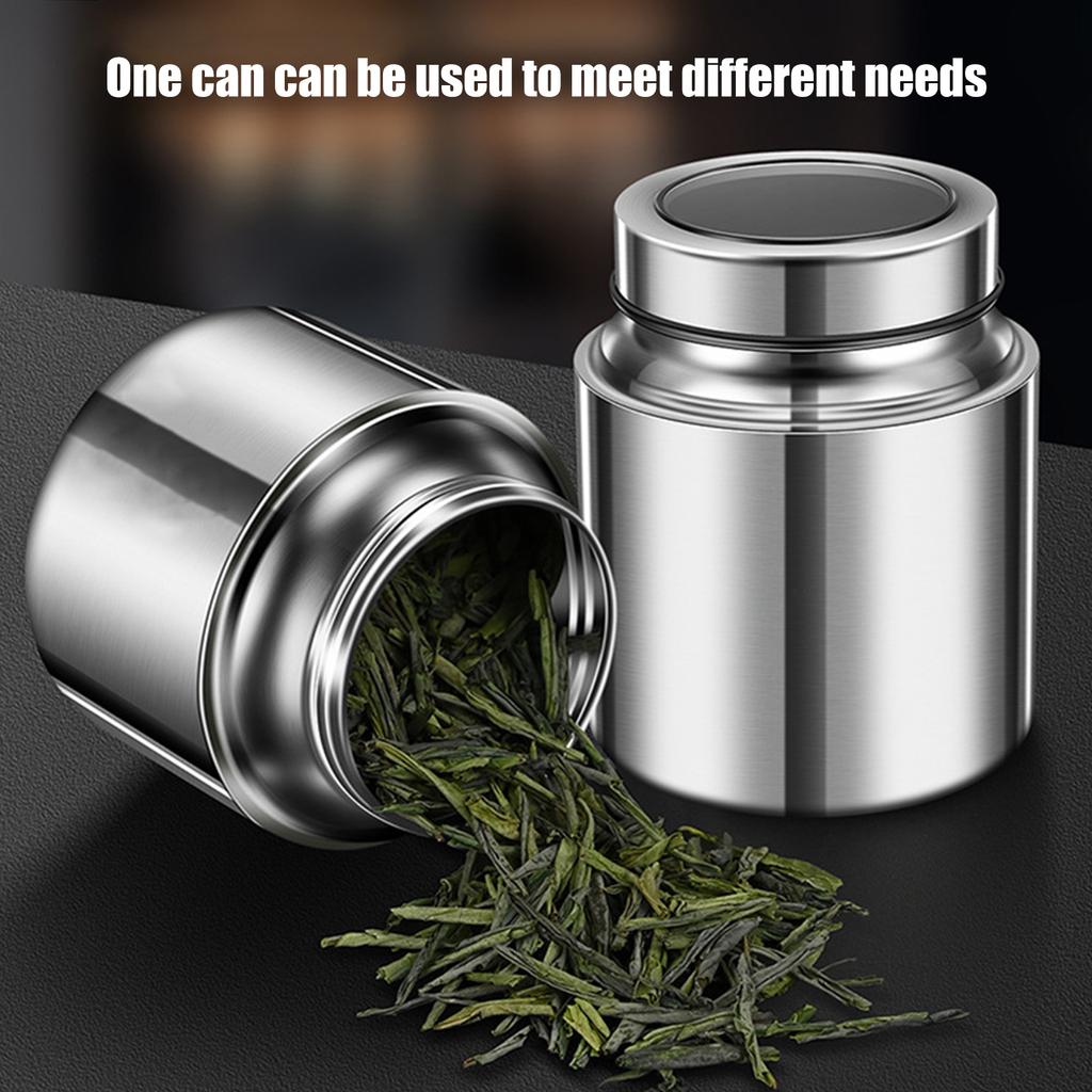 Premium 304 Stainless Steel Tea Storage Canister Tea Canister Container For Freshness And Aroma Preservation