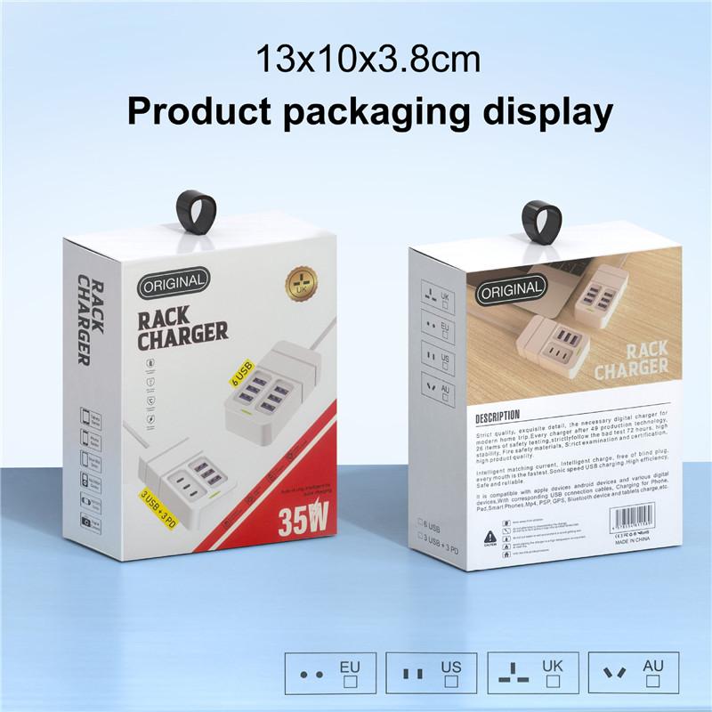 35 Вт PD Type C Быстрая зарядка Многопортовое USB-зарядное устройство Быстрые настенные зарядные устройства USB-концентратор Адаптер для мобильного телефона EU US Plug USB-зарядное устройство Type C