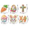 Easter Pattern Acrylic Diamond Art Refrigerator Magnet Diamond Painting Fridge Magnets Crystal Sparkling Diamond Magnets Set