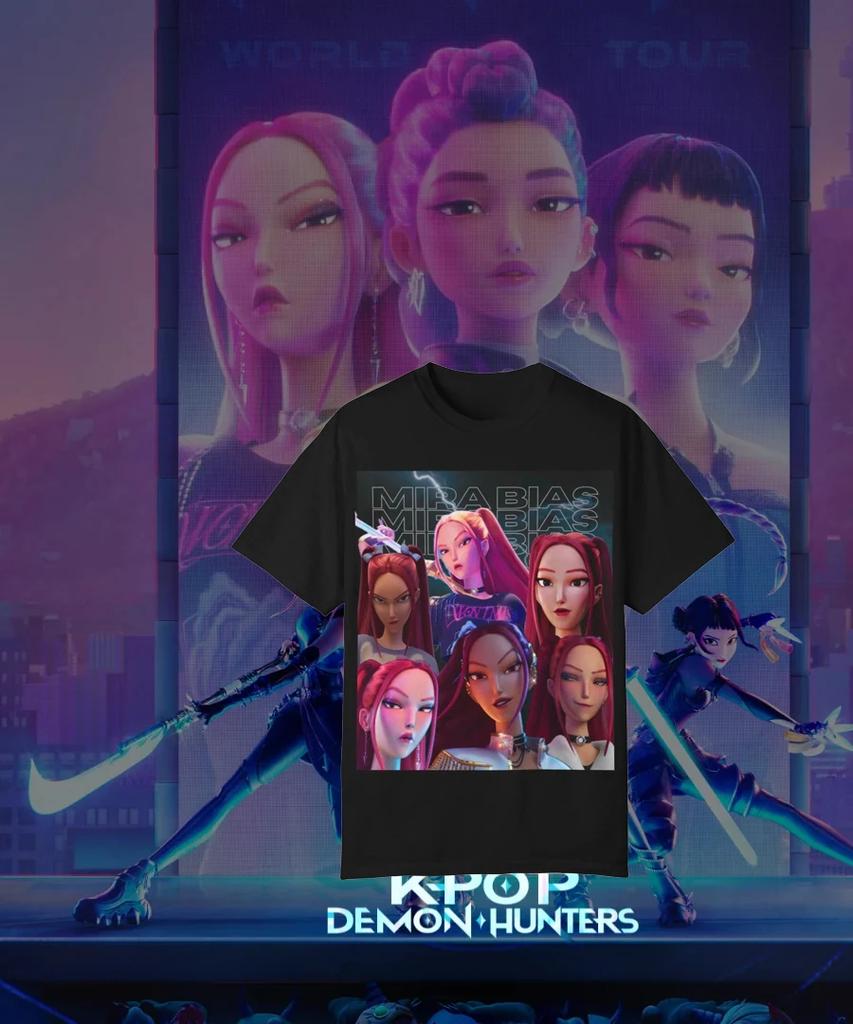 25 Kpop Истребитель демонов Саджа Футболка Харадзюку Круглый вырез Повседневная Аниме Мужская и женская Детская Подарки Y2K Мода Рок-н-ролл Топы Футболка